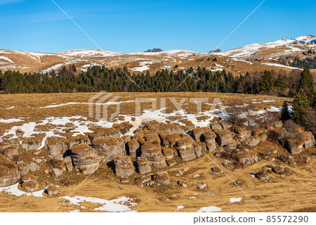 Rock Karst Formations on Lessinia Plateau - Alps Veneto Italy Rock Karst Formations on Lessinia Plateau - Alps Veneto Italy 85572290