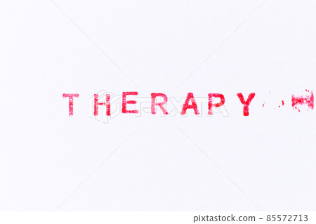 Red color ink rubber stamp in word therapy on white paper background Red color ink rubber stamp in word therapy on white paper background 85572713