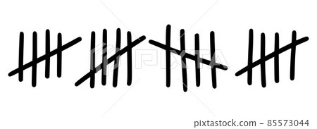 Tally marks to count days in prison. Tally marks for math lessons. Vector illustration Tally marks to count days in prison. Tally marks for math lessons. Vector illustration 85573044