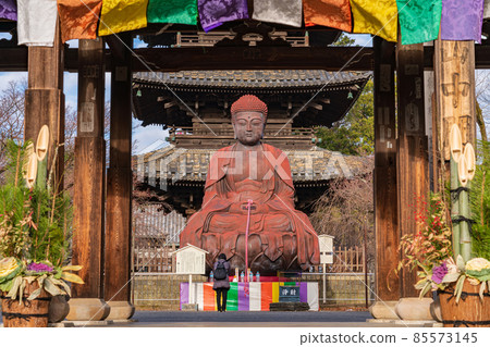 Yagatoyama Kosho-ji Temple in winter, Kadomatsu of the middle gate and Heisei Daibutsu <Nagoya City, Aichi Prefecture> Yagatoyama Kosho-ji Temple in winter, Kadomatsu of the middle gate and Heisei Daibutsu <Nagoya City, Aichi Prefecture> 85573145