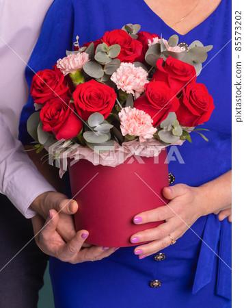 Close-up colorful spring bouquet with many different flowers jelly. Close-up colorful spring bouquet with many different flowers jelly. 85573202