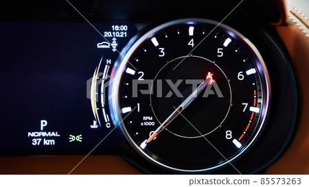 The modern dashboard. The Luxury car interior 85573263