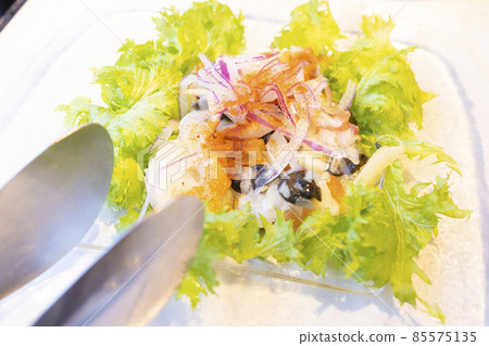 Delicious octopus carpaccio Delicious octopus carpaccio 85575135