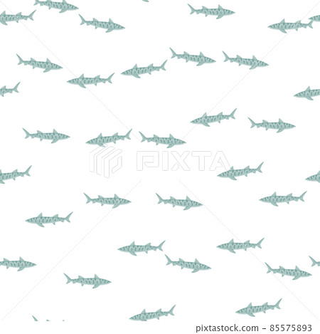 Leopard shark seamless pattern in scandinavian style. Marine animals background. Vector illustration for children funny textile. Leopard shark seamless pattern in scandinavian style. Marine animals background. Vector illustration for children funny textile. 85575893
