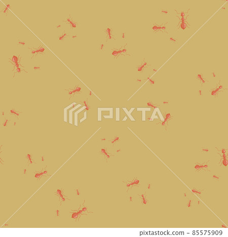 Ants seamless pattern. Insects on colorful background. Vector illustration for textile 85575909