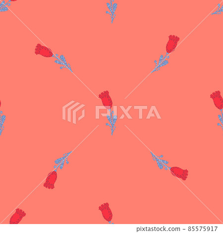 Tulips seamless pattern. Cute hand drawn flowers background. Tulips seamless pattern. Cute hand drawn flowers background. 85575917