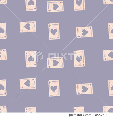 Game cards seamless pattern. Design gambling. Repeated texture in doodle style. 85575920