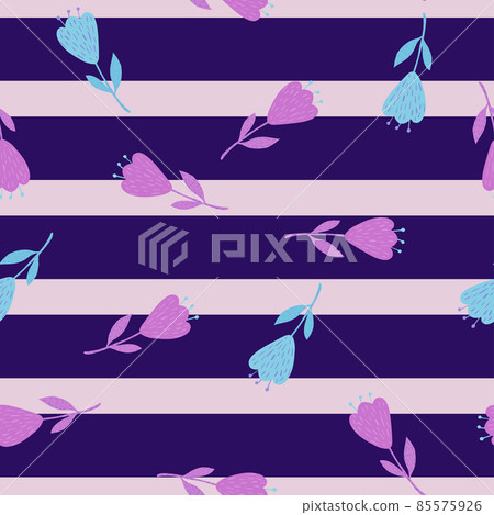 Flower cute seamless pattern. Hand drawn field background. 85575926