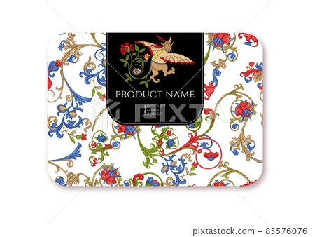 Floral vintage medieval illuminati manuscript inspiration. 85576076