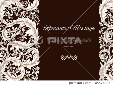 Decorative flowers and leaves in art nouveau style, vintage, old, retro style 85576096