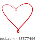 Continuous one line drawing heart isolated on white background. Red simple line. Valentine day 85577496