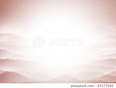 A landscape background illustration of a mountain range with a brown sea of clouds. Gradation that becomes darker radially from the center. 85577699