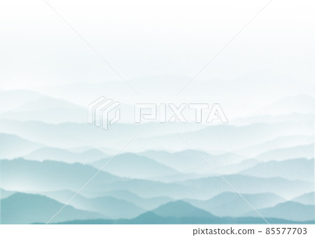 在深雲海中漂流的澀淡藍色山脈的風景背景插圖水平其他顏色/垂直 在深雲海中漂流的澀淡藍色山脈的風景背景插圖水平其他顏色/垂直 85577703