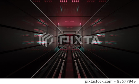 Dim tunnel with square arch 4K UHD 3D illustration Dim tunnel with square arch 4K UHD 3D illustration 85577949