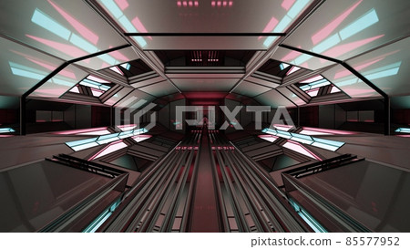 Sci fi geometric hallway 4K UHD 3D illustration Sci fi geometric hallway 4K UHD 3D illustration 85577952