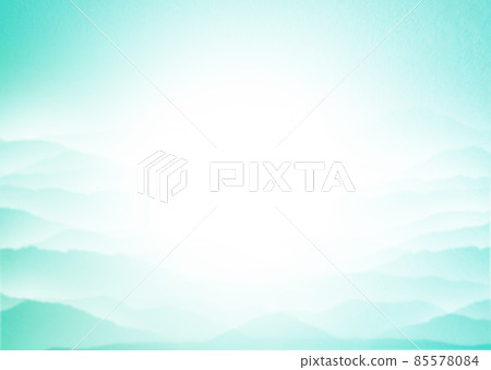 藍綠色的雲海 漂流的山景 背景插圖 從中心放射的漸變 水平 其他顏色可選 藍綠色的雲海 漂流的山景 背景插圖 從中心放射的漸變 水平 其他顏色可選 85578084