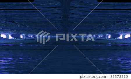 Violet surreal tunnel 4K UHD 3D illustration 85578319