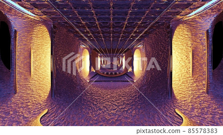 3d illustration of 4K UHD tunnel with glowing holes 85578383