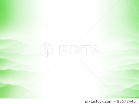 Green clouds Landscape of mountains floating in the sea Background illustration Gradation that darkens from the center to the left and right Horizontal Other colors available 85578446