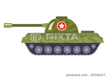 green military tank with a star and in camouflage. - Stock Illustration ...