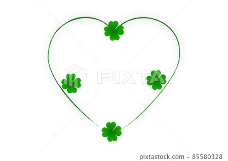 Four-leaf clover and heart 85580328