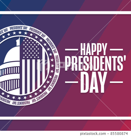 Happy Presidents Day. Holiday concept. Template for background, banner, card, poster with text Happy Presidents Day. Holiday concept. Template for background, banner, card, poster with text 85580874