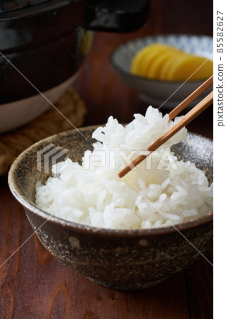 Rice served in a bowl 85582627
