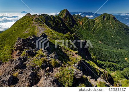 赤岳 / Amidadake 和富士山 / 從八嶽山脈看到的南阿爾卑斯山 / 橫岳 85583287