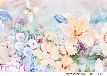 Beautiful watercolor flower rose flower illustration Beautiful watercolor flower rose flower illustration 85584355