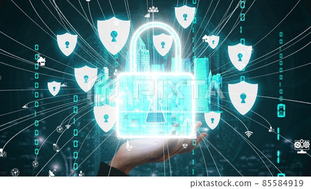 Cyber security encryption technology to protect data privacy conceptual 85584919