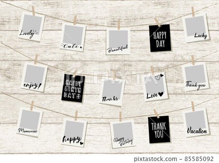 木紋背景照片花環（相冊） 85585092