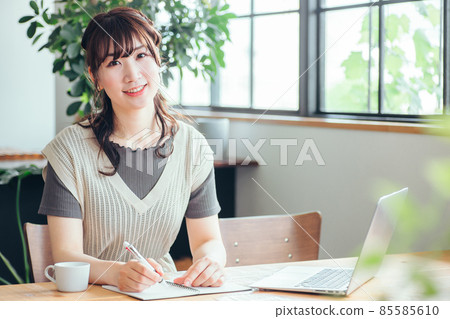 一個在時尚空間學習的女人(思考) 一個在時尚空間學習的女人(思考) 85585610