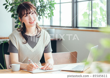 一個在時尚空間學習的女人(思考) 一個在時尚空間學習的女人(思考) 85585611