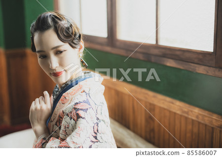 Denim kimono finger wave 85586007