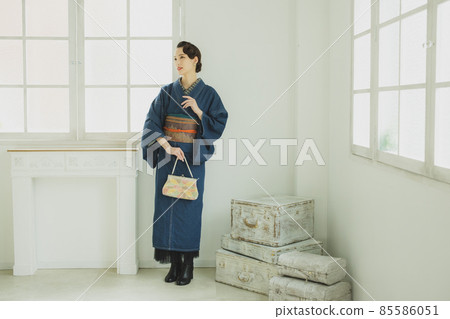 Denim kimono finger wave Denim kimono finger wave 85586051