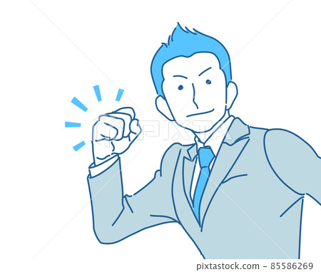 A young businessman who guts poses looking at the camera 85586269