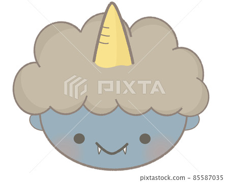 Setsubun smiley blue demon illustration Setsubun smiley blue demon illustration 85587035