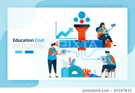 Vector illustration of activities from financing in education. Scholarship and education network. Funding assistance program for students. Financial access. Designed for landing page, web, mobile apps Vector illustration of activities from financing in education. Scholarship and education network. Funding assistance program for students. Financial access. Designed for landing page, web, mobile apps 85587635