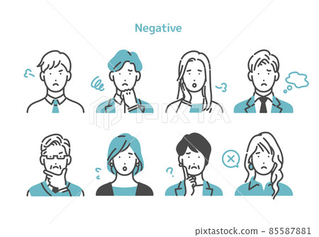 Upper body set of troubled business person 85587881