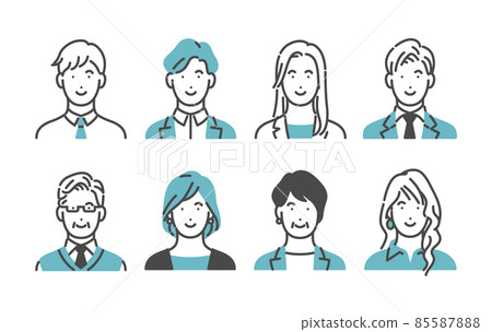 Smile business person upper body set Smile business person upper body set 85587888