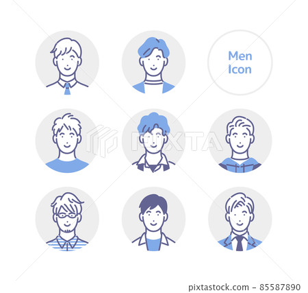 年輕男子圈圖標集 85587890