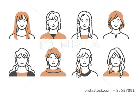 Smile woman upper body set 85587891