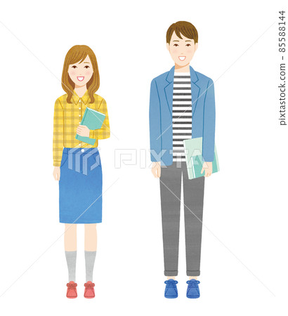 Smiley men and women, college students, students Smiley men and women, college students, students 85588144