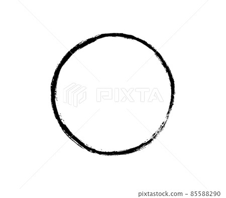 Ink circle frame. Grunge empty black box. Oval border. Rubber stamp imprint. Vector illustration isolated on white background 85588290