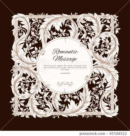 Decorative flowers and leaves in art nouveau style, vintage, old, retro style 85588522