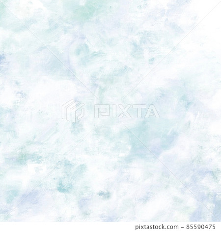 春天的油畫抽象藝術背景)白色方形橫幅淺藍色和翠綠色帆布質地 春天的油畫抽象藝術背景)白色方形橫幅淺藍色和翠綠色帆布質地 85590475