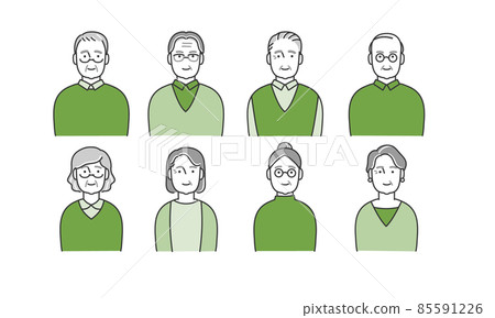 老人頭像圖標插圖素材 85591226