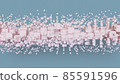 Abstract background with lots of pink 3d cubes of different sizes on a blue background 85591596