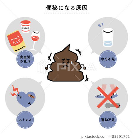 Cause of constipation Illustration set (Japanese ver.) 85591761