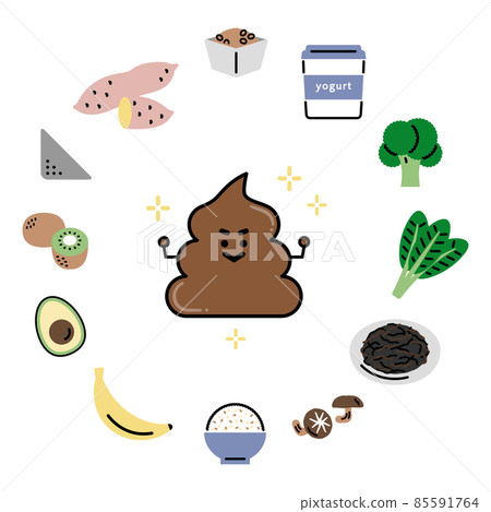 Healthy poop character and food for constipation 85591764